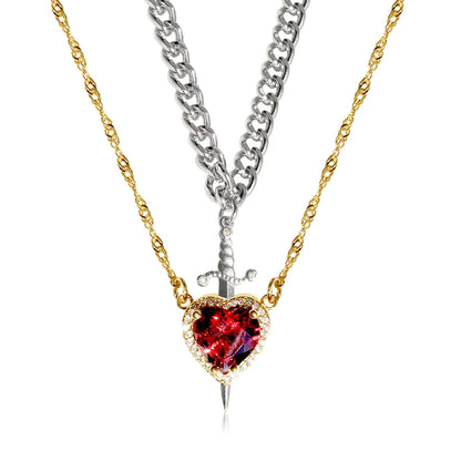 Crossed Hearts Necklace